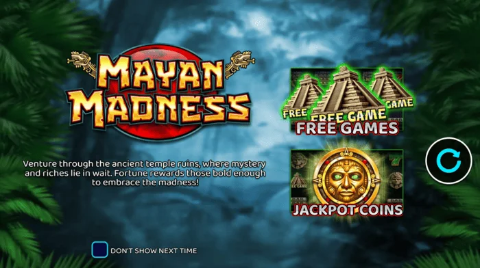 Mayan Madness - glavni meni z majevsko tematiko